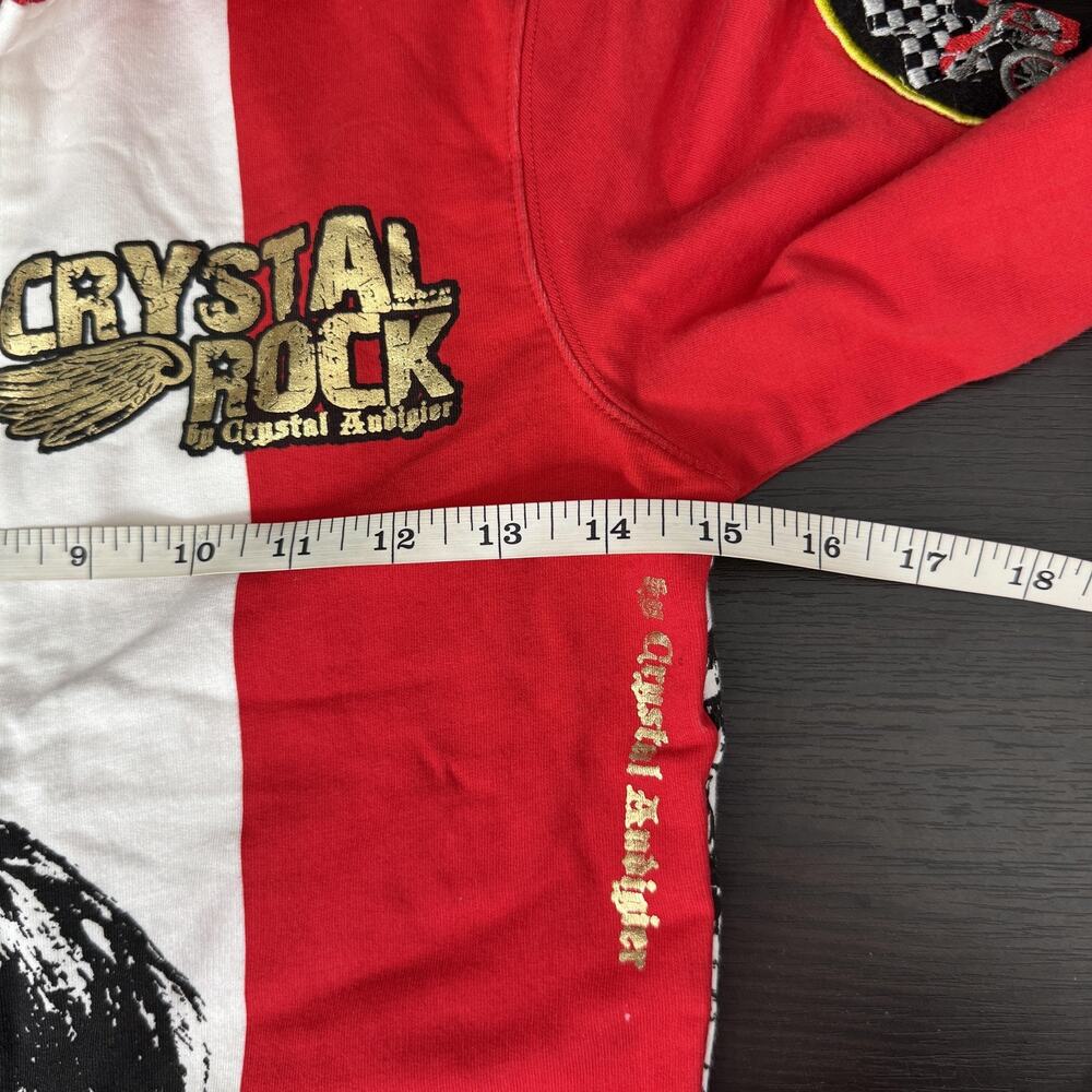 Christian Audigier Y2K Track Jacket Womens Small Italy Flag Crystal Rock NEW - Picture 14 of 16